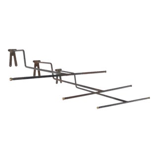 Set of 3 Protruded Vintage Industrial Wall Mounted Metal Clothing Racks For Sale