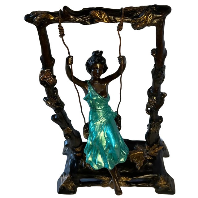 "Girl on a Swing" Sculpture by Auguste Moreau For Sale - Image 11 of 18