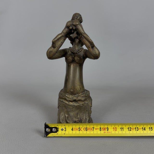 Ancient Bronze Tribal Maternity Sculpture, 1950s For Sale - Image 10 of 12