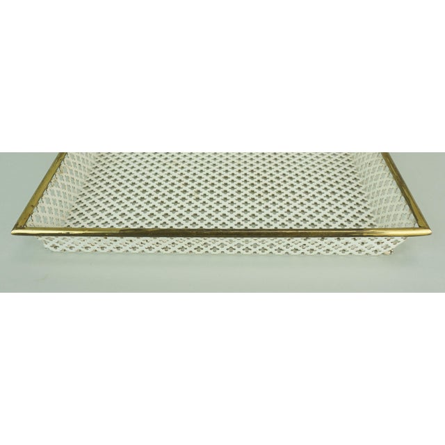 Mid-Century Modern Mid-Century Modern Tray in Perforated Metal and Brass attributed to Mathieu Matégot, 1950s For Sale - Image 3 of 15