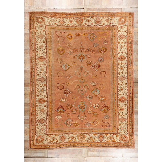 Late 19th Century Turkish Oushak Rug, 11'03 X 14'08 For Sale - Image 10 of 10