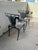 French 1930s Pair of Neoclassical Lyre Back Cast Iron Lyre Back With Weathered Wood Seats For Sale - Image 3 of 18