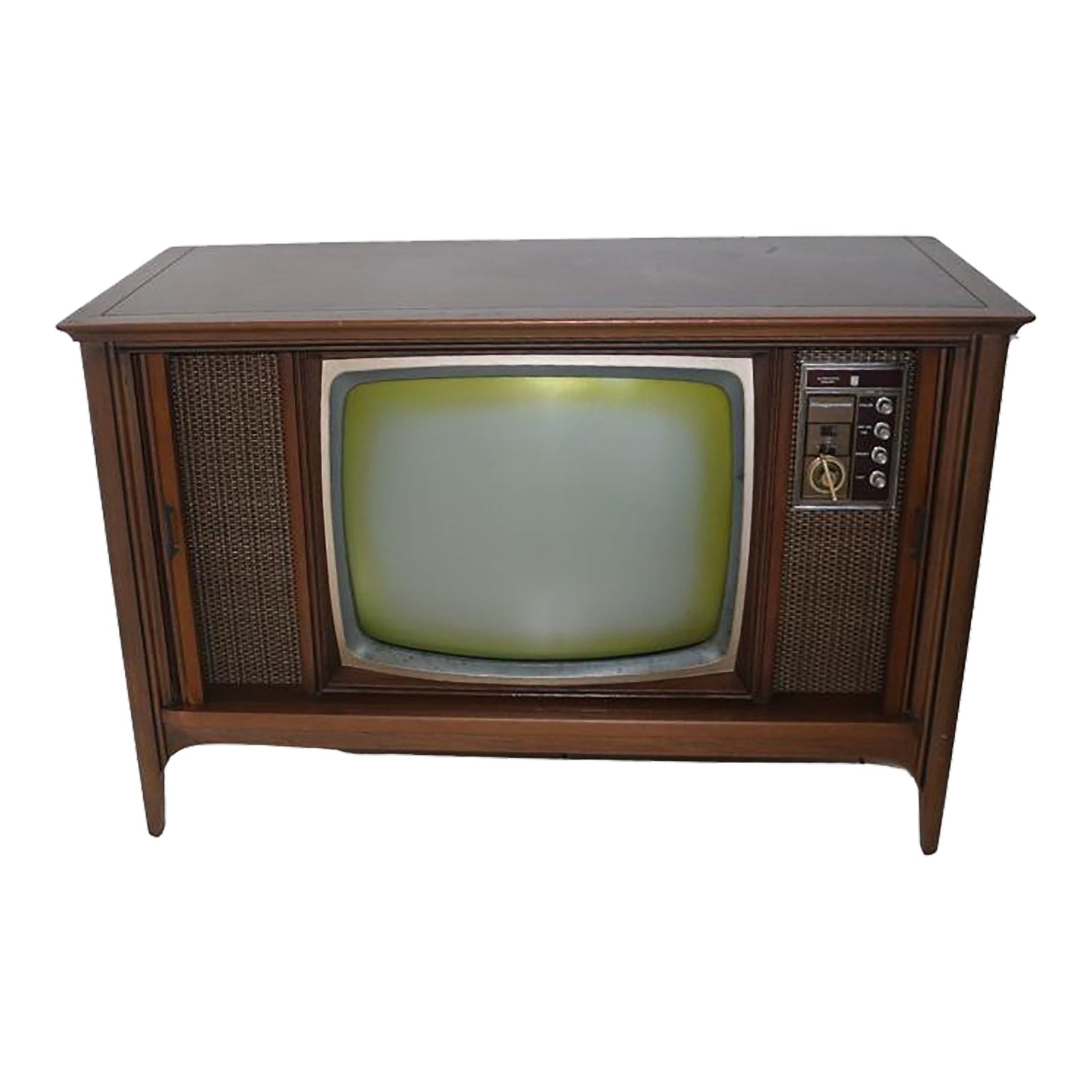 Mid Century Modern Walnut Magnavox Tv Console With Tambour