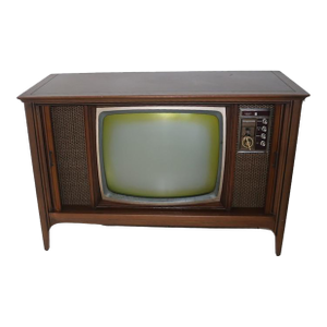 Mid Century Modern Walnut Magnavox Tv Console With Tambour Doors