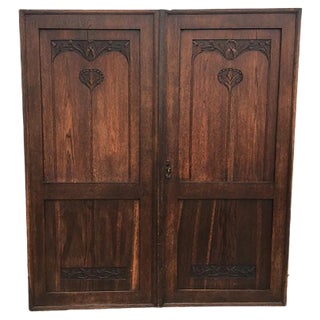 Oak Wardrobe Doors, 19th Century, Set of 2 For Sale