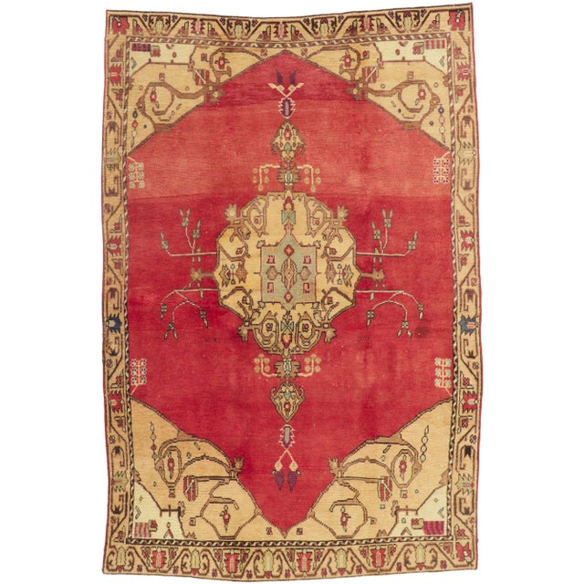 Vintage Turkish Oushak Rug - 05'02 X 07'08 For Sale - Image 10 of 10