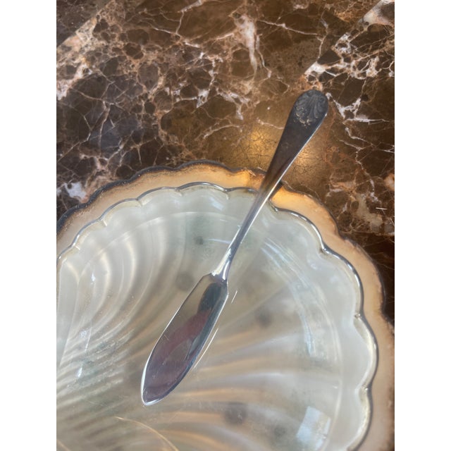 1950s Vintage Silver & Glass Shell Caviar Dish Set - 7 pcs For Sale - Image 5 of 18