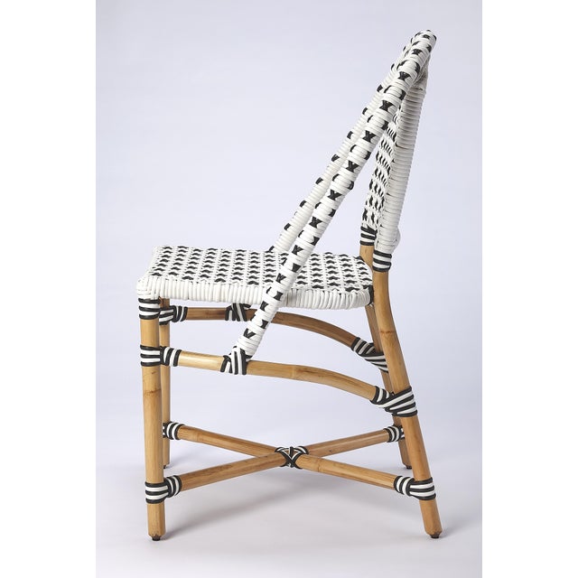 Wood Tenor 18.5 in. Seat Height Rattan Side Dining Chair with Back, Black For Sale - Image 7 of 11