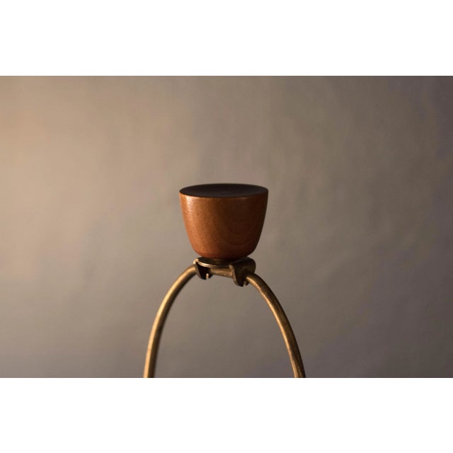 Blue Mid Century Blue Stoneware Table Lamp With Shade by Martz For Sale - Image 8 of 13