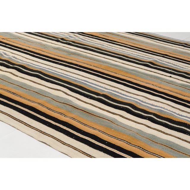 Turkish Oushak Anatolian Stripe Kilim Rug For Sale - Image 3 of 10