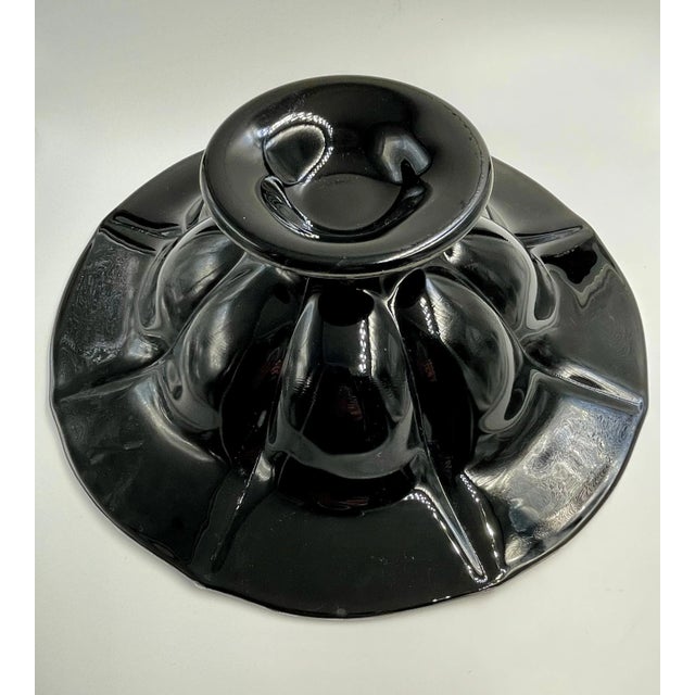 Early 20th Century Floral Sterling Silver Black Amethyst Glass Footed Bowl For Sale - Image 11 of 13