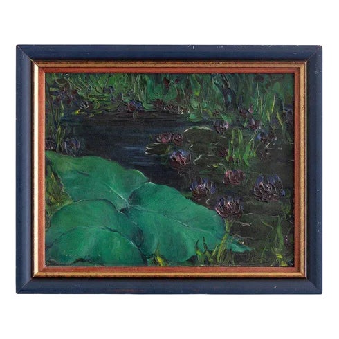 Marcel Pottier, Waterlilies, Oil Painting on Canvas, Early 20th Century For Sale