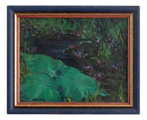 Marcel Pottier, Waterlilies, Oil Painting on Canvas, Early 20th Century