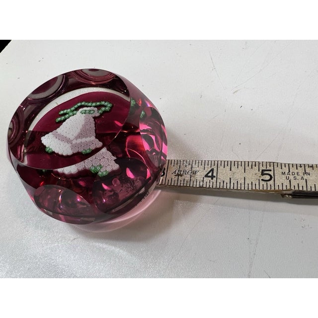 Mid-Century Modern Paperweight Christmas Bells Glass 1977 Signed Vintage Perthshire For Sale - Image 3 of 18