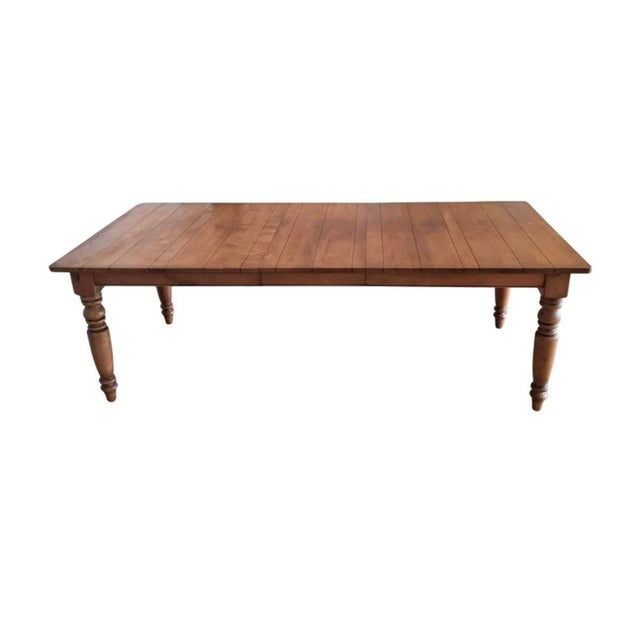 Late 20th Century Harvest Maple Farm Extention Dining Table For Sale - Image 4 of 10