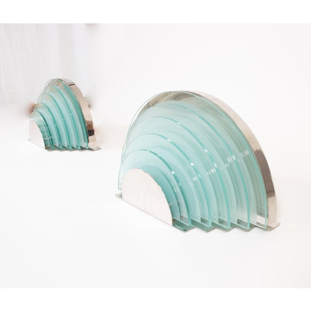 Metal Pair of Large Mid-Century Art Deco-Style Wall Sconces, Reminiscent of Jean Perzel (French, 1880–1993) For Sale - Image 7 of 18