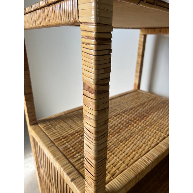 Vintage Coastal Five - Tier Arched Rattan Etagere - a Pair For Sale - Image 9 of 12