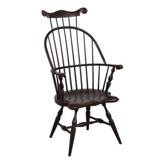 Bench Made Bow Back Painted Finish Windsor Chair For Sale