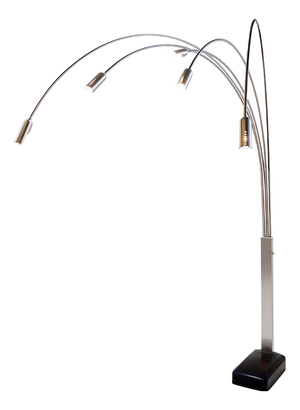 Italian Arc Floor Lamp in Brushed Chrome, 1970s