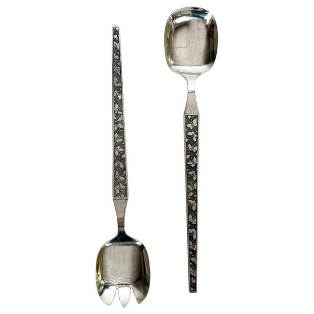 20th Century Art Deco Metal Salad Servers, France, Set of 2 For Sale - Image 14 of 14