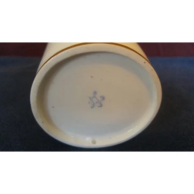 Large antique 18th c. Sevres porcelain jar & cover decorated with hand painted floral sprig enhanced by gilding....