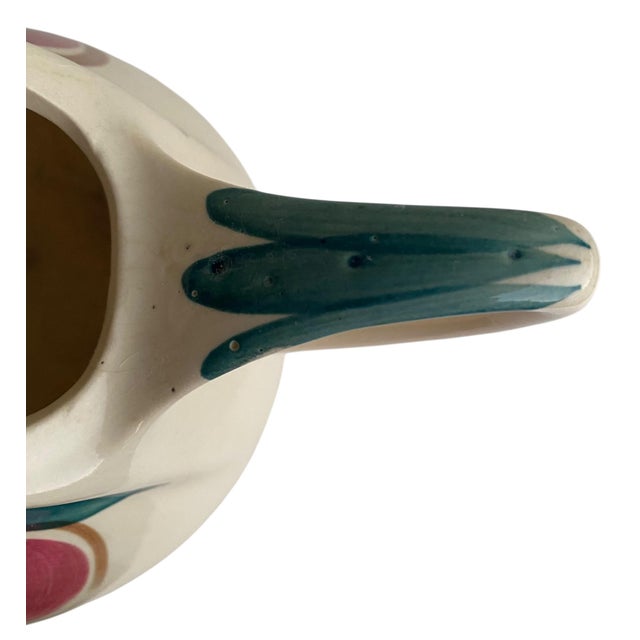 Ceramic Vintage, Hand Painted Fruit Pitcher – Farmhouse Pottery – Mid-Century Creamer For Sale - Image 7 of 9
