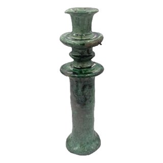 Moroccan Tamegroute Glazed Candlestick Holder For Sale