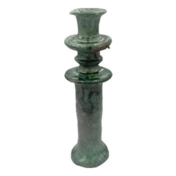 Moroccan Tamegroute Glazed Candlestick Holder For Sale