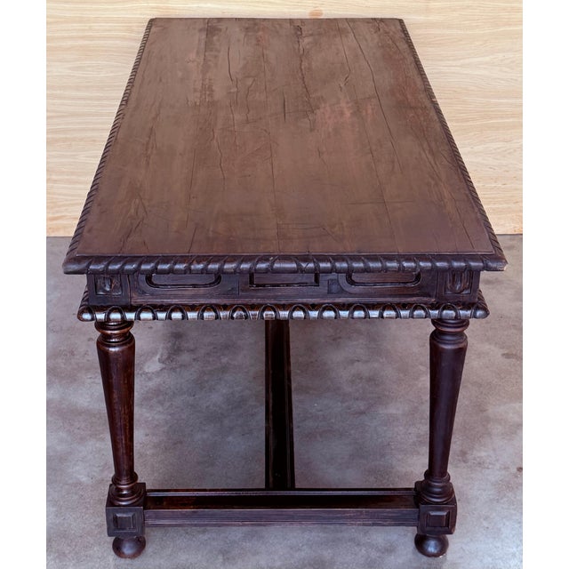 Late 18th Century Spanish Refectory Table or Farm Table with Three Drawers For Sale - Image 12 of 18