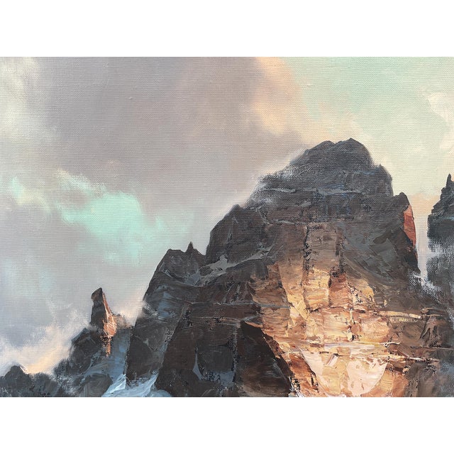 Arno Lemke, The Tre Cime Di Lavaredo, 1950s, Oil on Canvas For Sale - Image 4 of 14