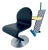 Verner Panton System 1-2-3 Swivel Chair Pair Black Leather Space Age Danish Knoll Vitra Eames For Sale