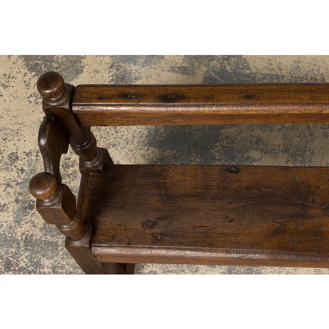 Mid 19th Century French Provincial Oak Hall Bench For Sale - Image 4 of 18