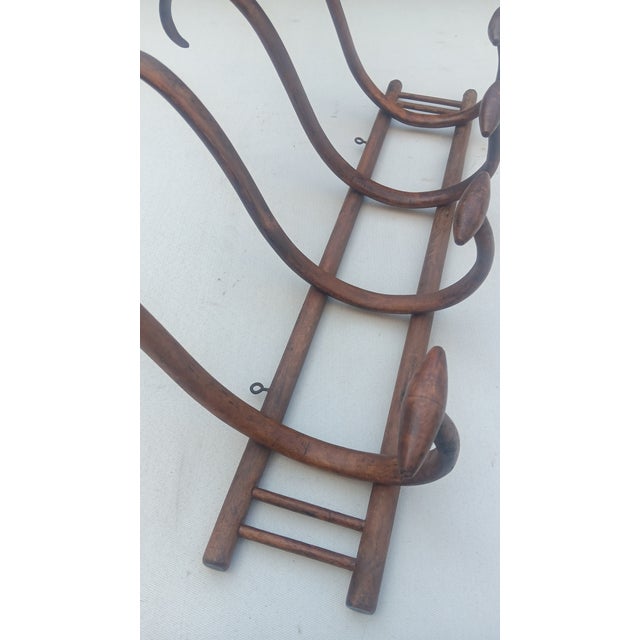Vintage Wall Coat Rack in Bentwood, 1950s For Sale - Image 5 of 6