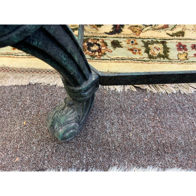 Mid 20th Century Iron Neoclassical Table Base With Faux Verdigris Finish For Sale - Image 9 of 13