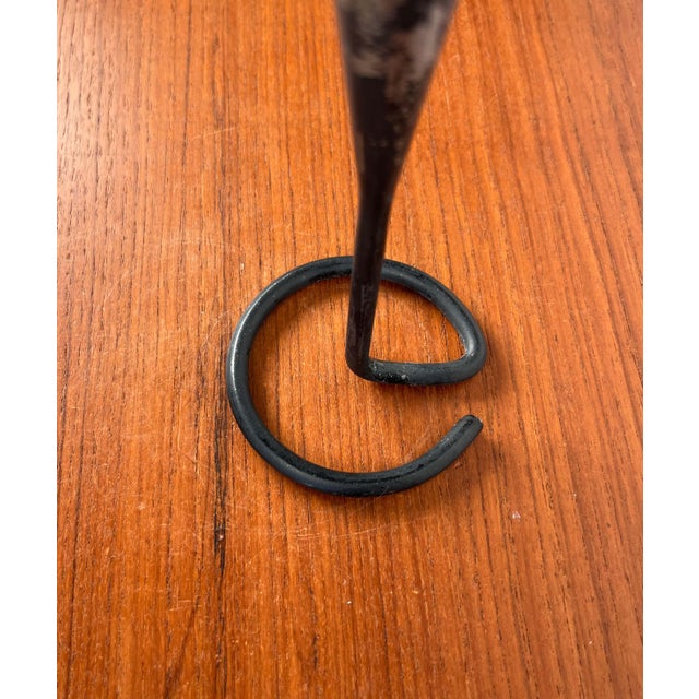 Mid-Century Modern Brutalist Wrought Iron Candleholder, 1960s For Sale - Image 4 of 10