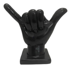Pop Art Shaka Hand Symbol Chocolate-Black Tabletop Figurine