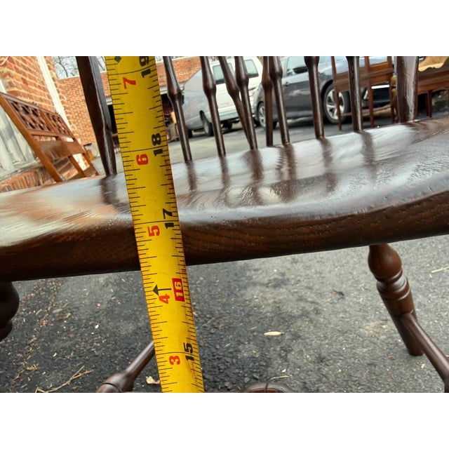 Vintage Windsor Style Hoop BraceBack Oak Side Chair For Sale - Image 15 of 18