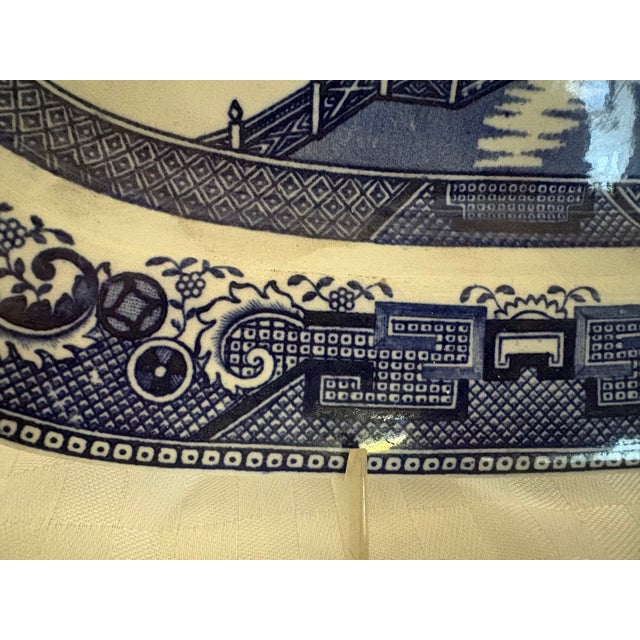 English 19th Century English Staffordshire Blue and White Transferware Platter For Sale - Image 3 of 17