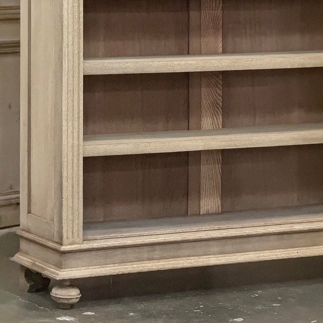 Sand Antique Dutch Neoclassical Open Bookcase in Solid Stripped White Oak For Sale - Image 8 of 18