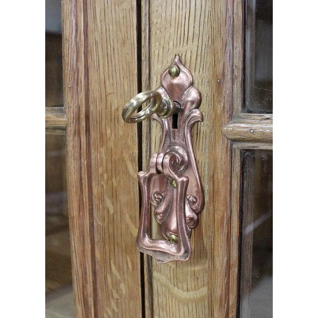 Vintage English Solid Blond Oak Wall Unit For Sale - Image 8 of 18