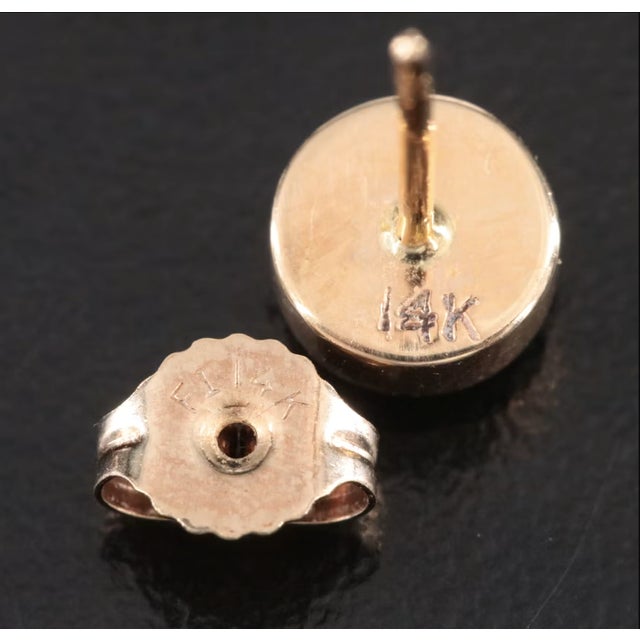 Vintage 14k Opal Doublet Stud Earrings, Pair For Sale - Image 4 of 5