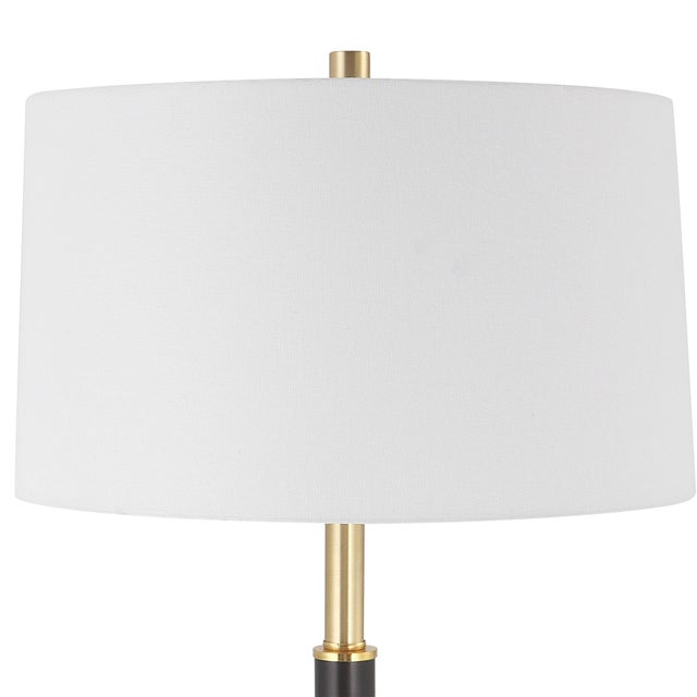 2020s Black & Brass Thin Column Floor Lamp For Sale - Image 5 of 6