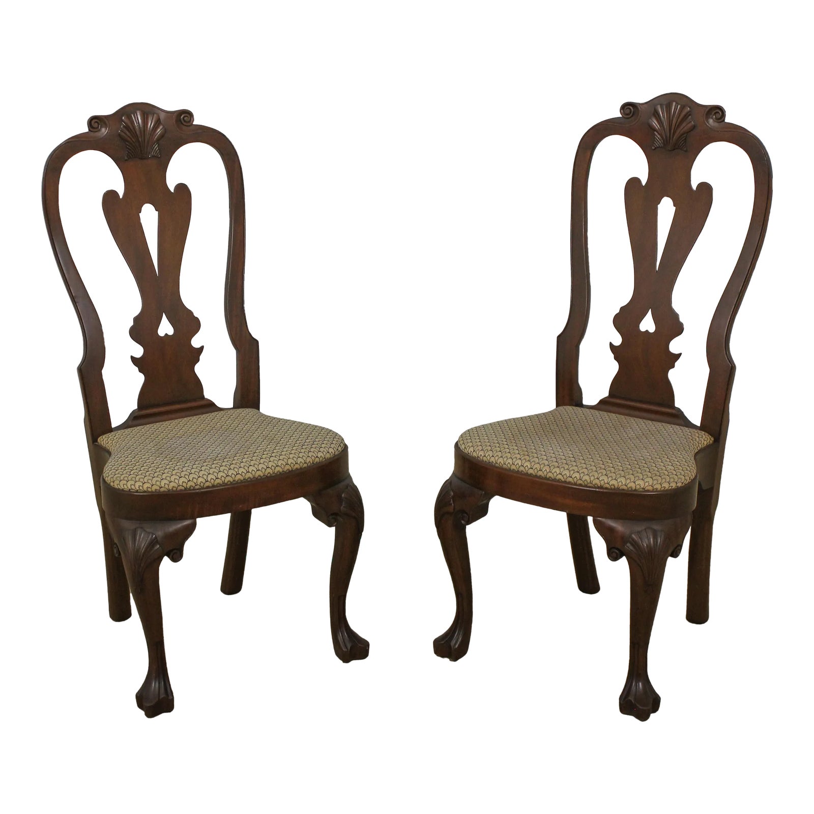 Pair Kittinger Colonial Williamsburg Cw146 Mahogany Chairs Chairish