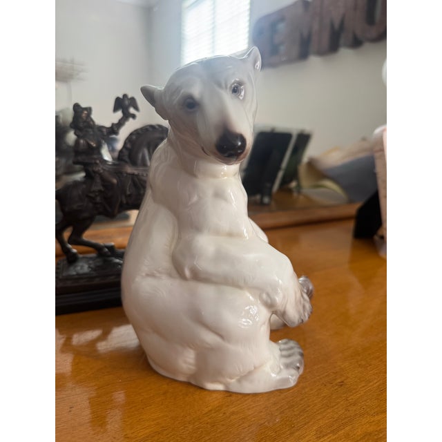 Ceramic 1940s Nymphenburg Porcelain Polar Bear Figurine (Model No. 392, Designed by Willy Zügel) For Sale - Image 7 of 8