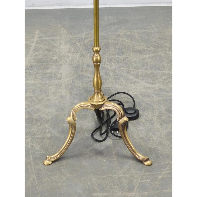 Hollywood Regency Hollywood Regency Brass Floor Lamp with Romo Shade, Italy, 1950s For Sale - Image 3 of 11