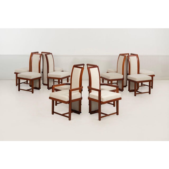 Mid-Century Modern 1950s Frank Lloyd Wright for Henredon Set of Twelve Taliesin Dining Chairs For Sale - Image 3 of 18