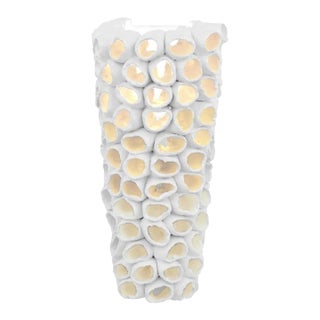 Ceramic Wall Sconce, White - Reef Cone by Oggetti For Sale