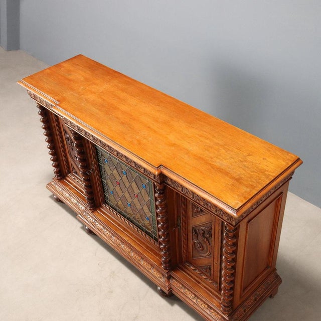Neo-Baroque Style Walnut Credenza For Sale - Image 12 of 14