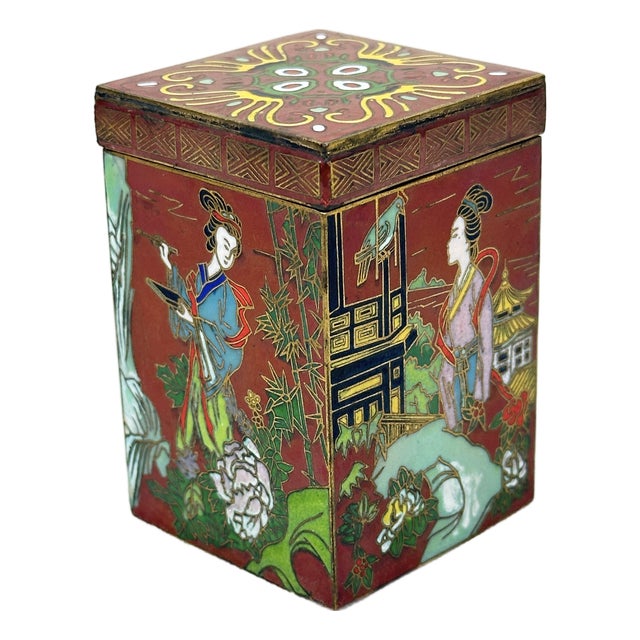 Vintage Chinese Tea Caddy Box For Sale