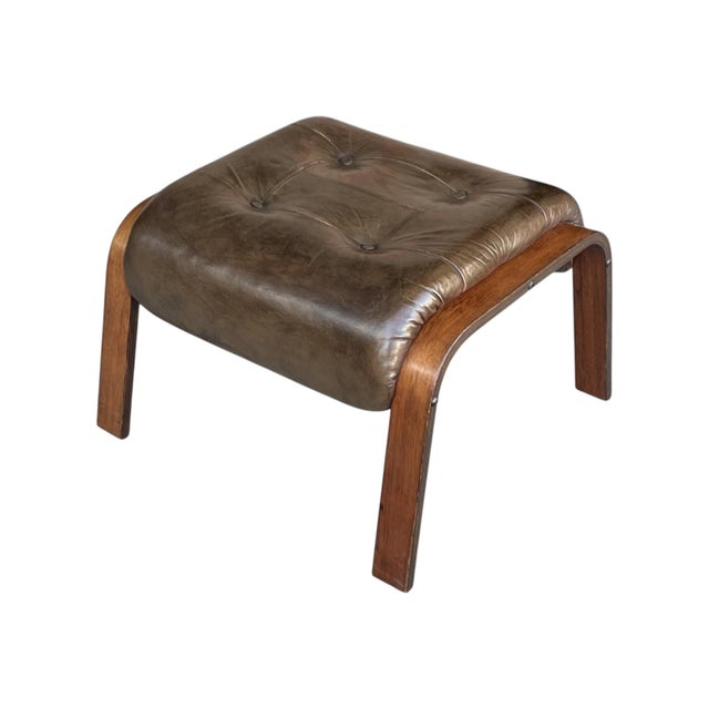 1960s 1960s Rykken & Co. Norwegian Scandinavian Swivel Reclining Lounge Chair With Ottoman For Sale - Image 5 of 17